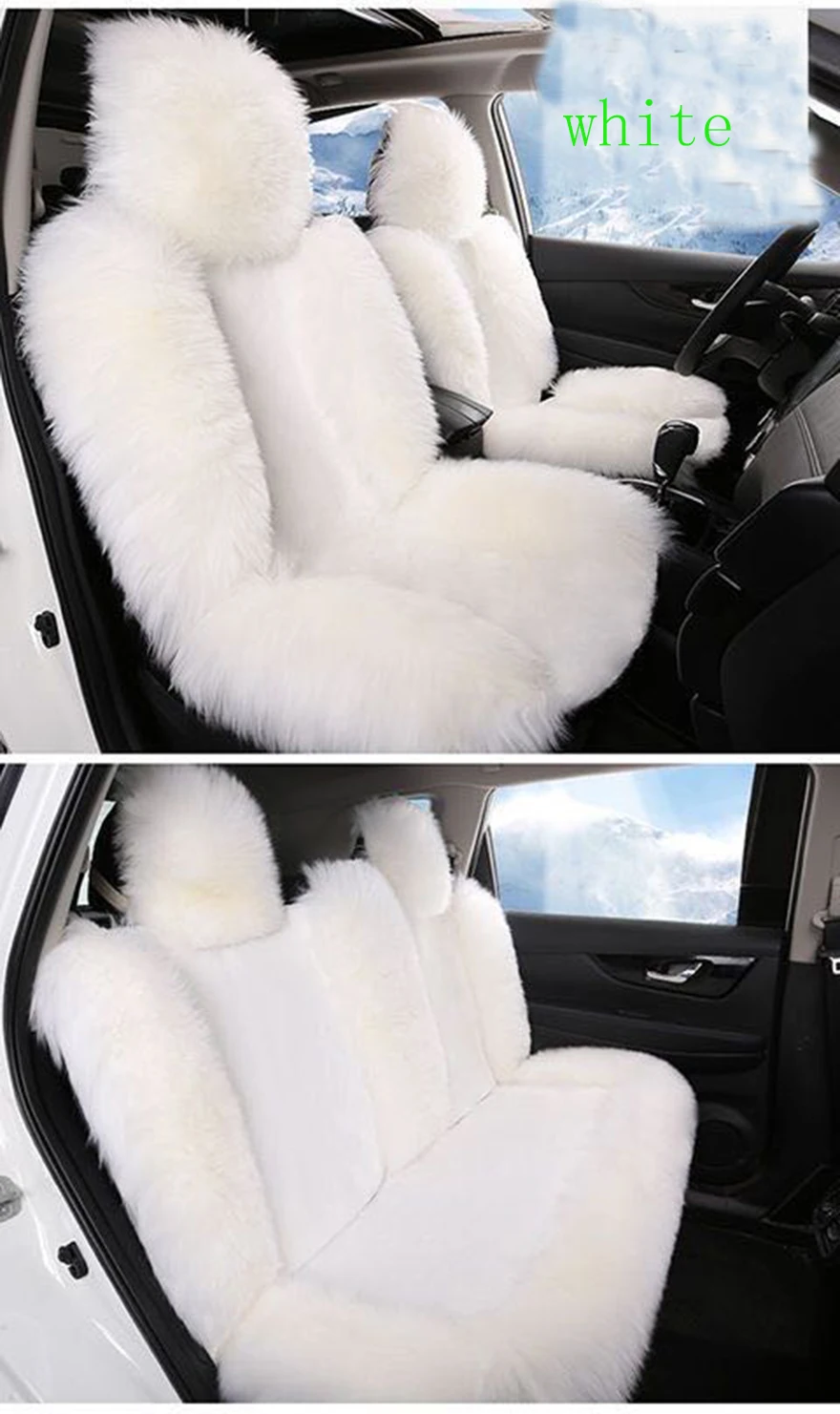 Longwool Sheepskin Motorcycle Seat Cover - Light Colors