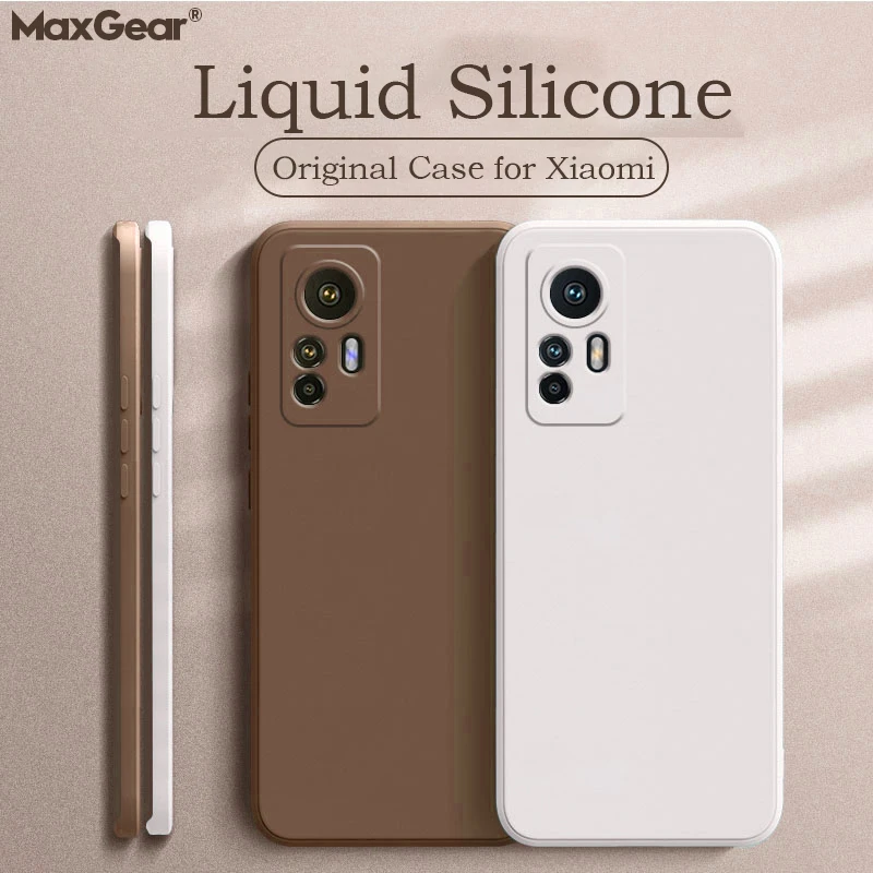 Luxury Original Liquid Silicon Case for Xiaomi Mi 12 12X 11 11T 10 T Lite Redmi Note 11 10T 9 9S Pro Poco X3 F3 M4 5G Soft Cover