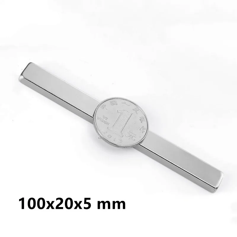 

2~10PCS 100x20x5 Rare Earth Magnets 100mmX20mm Strip Block Rectangular Magnets 100x20x5mm Permanent Neodymium Magnet 100*20*5 mm