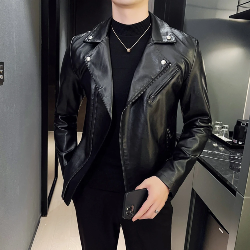 Slim Fit Black Biker Jacket