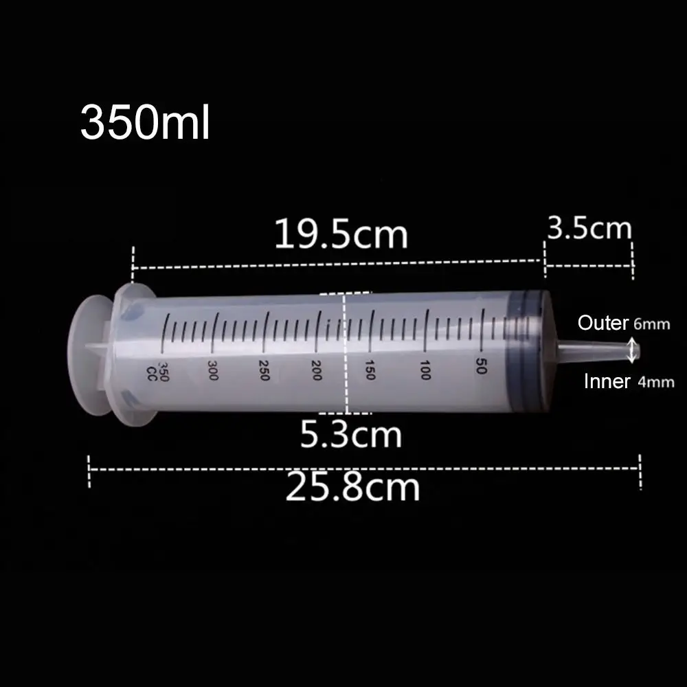 150ml-500ml Large Capacity Syringe Syringes Reusable Pump Measuring 1.3m Tube Feeding Ink Big Syringe Hydroponics Nutrient