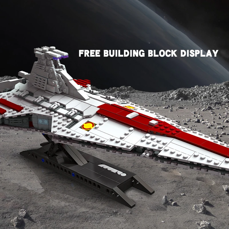 960PCS Space Battleship Building Blocks Spaceship Defense Ship MOC Model Bricks Kits Desktop Decoration Kids Toys Birthday Gifts 3