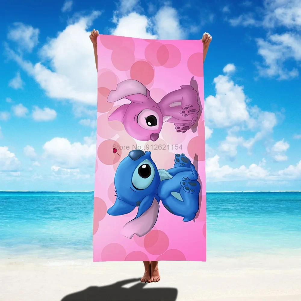 Serviette de bain Stitch Cartoon pour enfants, figurines d'anime, CAN o & Stitch, serviette de plage, été, natation, douche, washcaloth, fournitures scolaires, 75x150cm