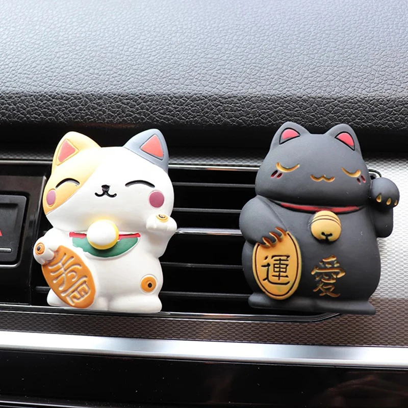 

Lucky Cat Car Air Conditioner Outlet Vent Perfume Clip Car Air Freshener Fragrance Diffuser Decoration Auto Interior Accessories