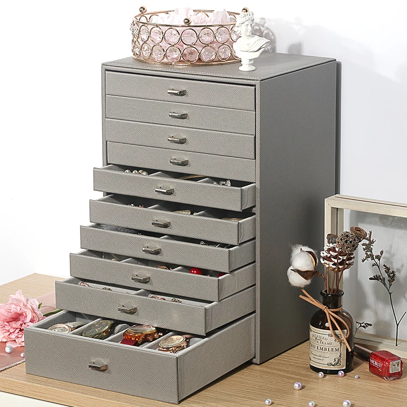 Big Size Jewelry Box Drawer Ring Necklace Bracelet Jewelry Boxes Organizer Earrings Tray Display Portable Accessories Storage portable jewelry storage bags organizer albums anti oxidation desktop drawer jewelry necklace bracelet ring holder bags boxes