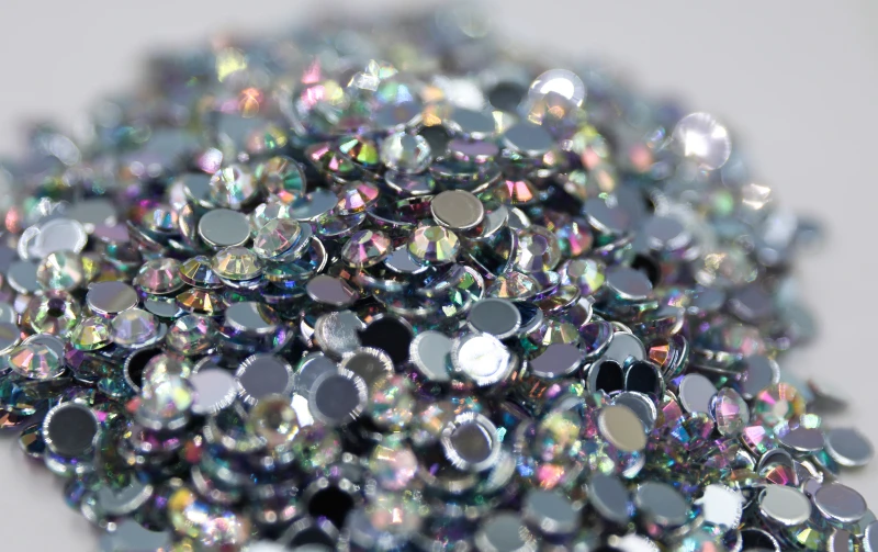 Description Picture 3 of itemCrystal AB 40 Colors 7~12mm Flat Back Round Acrylic Rhinestones Beads/ Stones ,3D Acrylic Nail Art / Garment Decoration