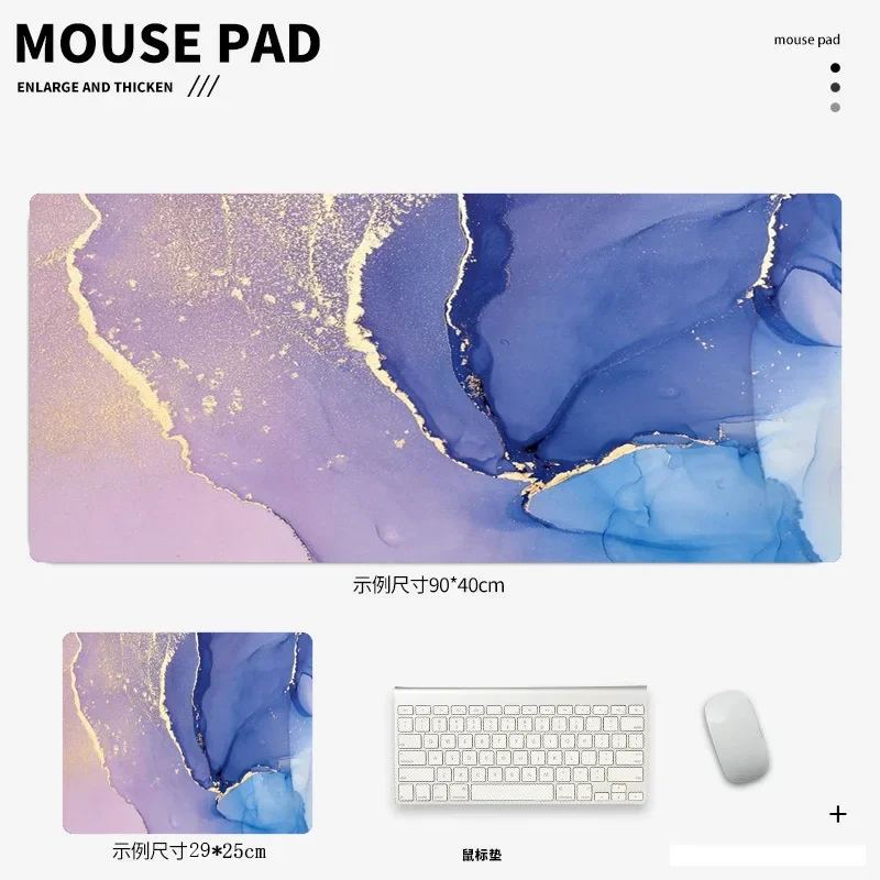 Luxurious Rose Gold Marble Texture Large Desk Mat - Premium Soft Rubber Gaming Mouse Pad and Keyboard Surface