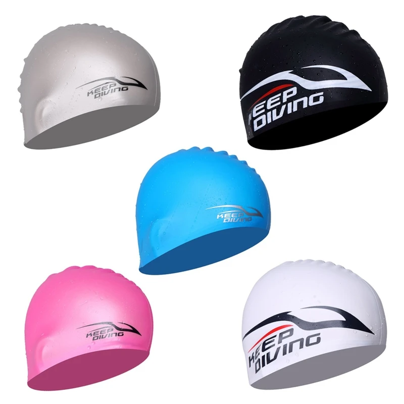 

Swimming Silicone Swim Caps Waterproof Elastic Swimming Hat Lightweight Comfortable Bathing Caps for Long Short Hair