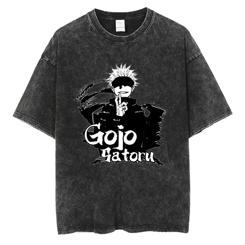 

Футболка с коротким рукавом для мужчин и женщин, хлопковая Футболка с рисунком джутсу, касин, годжо, Сатору, y2k, Харадзюку, периферийная одежда, оверсайз