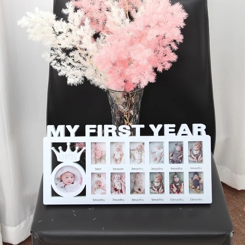 New Baby Photo Frame Newborn 0-12 Months Growth Milestone Commemorative Photo Frame PP Plastic Material Baby Photography Props