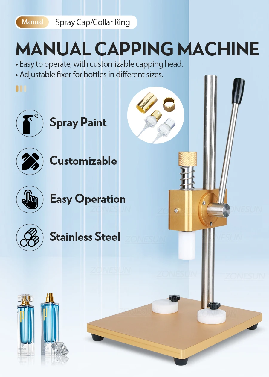 ZONESUN ZS-YG30 13/15/18/20mm Manual Perfume Bottle Capping Machine