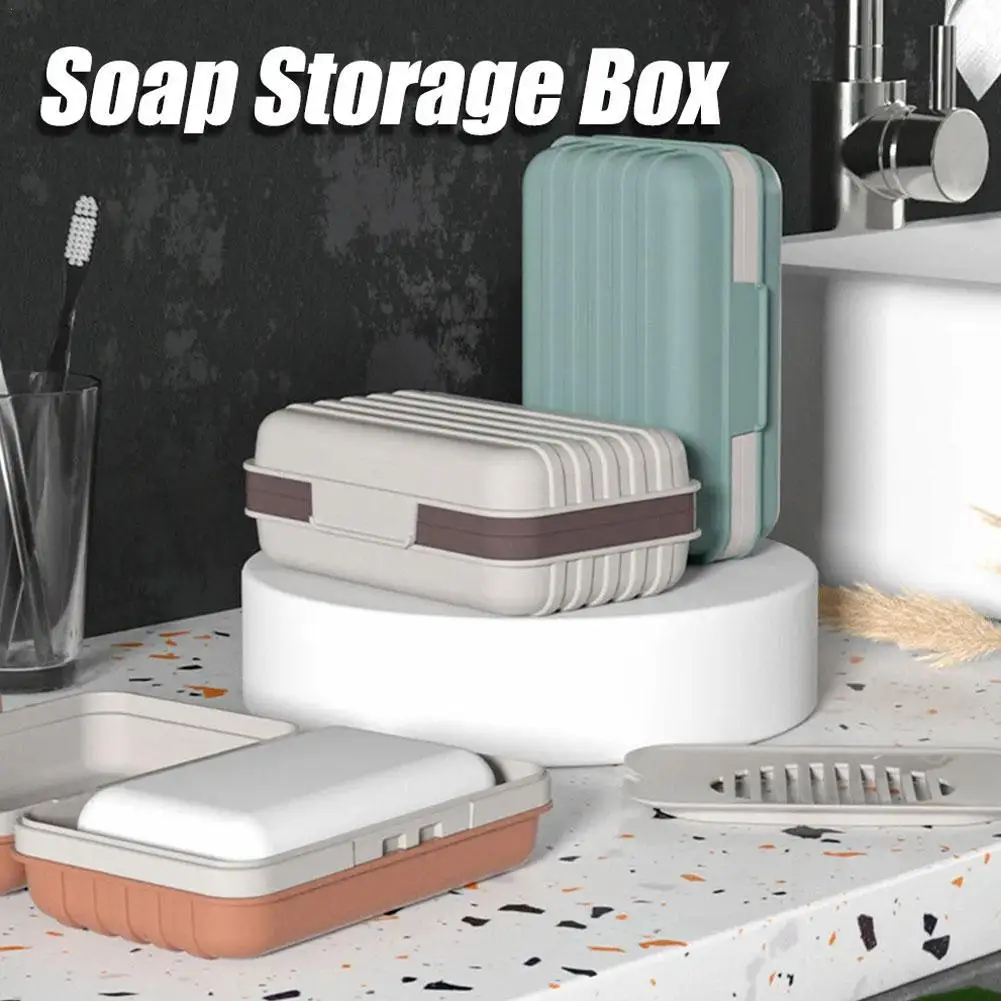 뚜껑이 달린 욕실 비누 접시, 가정용 플라스틱 비누 상자, 누출 방지 비누 건조 비누 접시, 두꺼운 여행 휴대용 비누 접시