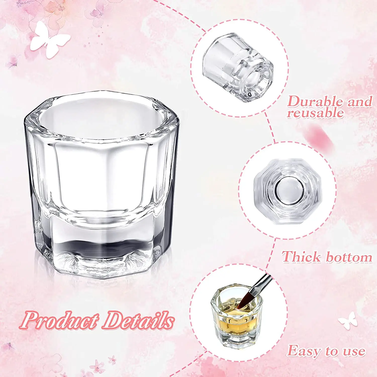 1PC Nail Dappen Dishes Acrylic Nail Monomer Liquid Dishes Glass Cups Powder Dappen Polish Crystal Bowls nail powder manicure tools nail acrylic liquid acrylic nail powder nail tools