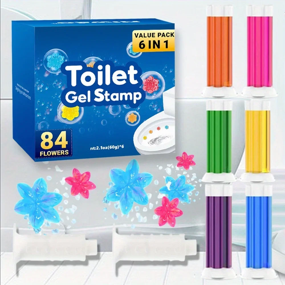 Toilet Cleaner Gel 6pcs in a box toilet cleaner gel, aromatic deodorizing air freshener, floral scented toilet freshener aromatherapy deodorizing