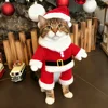 Christmas Pet Costumes Cute Kitten Santa Claus Clothes For Small Medium Dogs Cats Holiday Party Dress Up Apparel Sphynx Outfits
