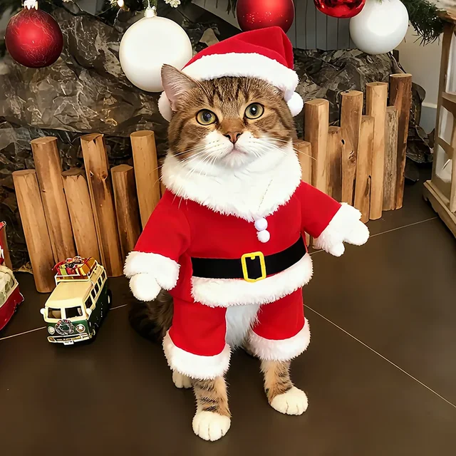Christmas Pet Costumes Cute Kitten Santa Claus Clothes For Small Medium Dogs Cats Holiday Party Dress Up Apparel Sphynx Outfits Christmas Pet Costumes Cute Kitten Santa Claus Clothes For Small Medium Dogs Cats Holiday Party Dress Up Apparel Sphynx Outfits