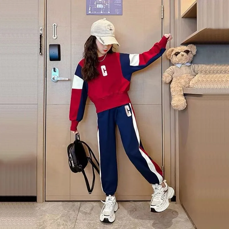 بلوزات وسراويل 2 قطعة مجموعة البلوز فتاة الخريف الشتاء الزي ملابس طويلة الأكمام 2025 ملابس ملابس الأطفال الفتيات 10 سنوات