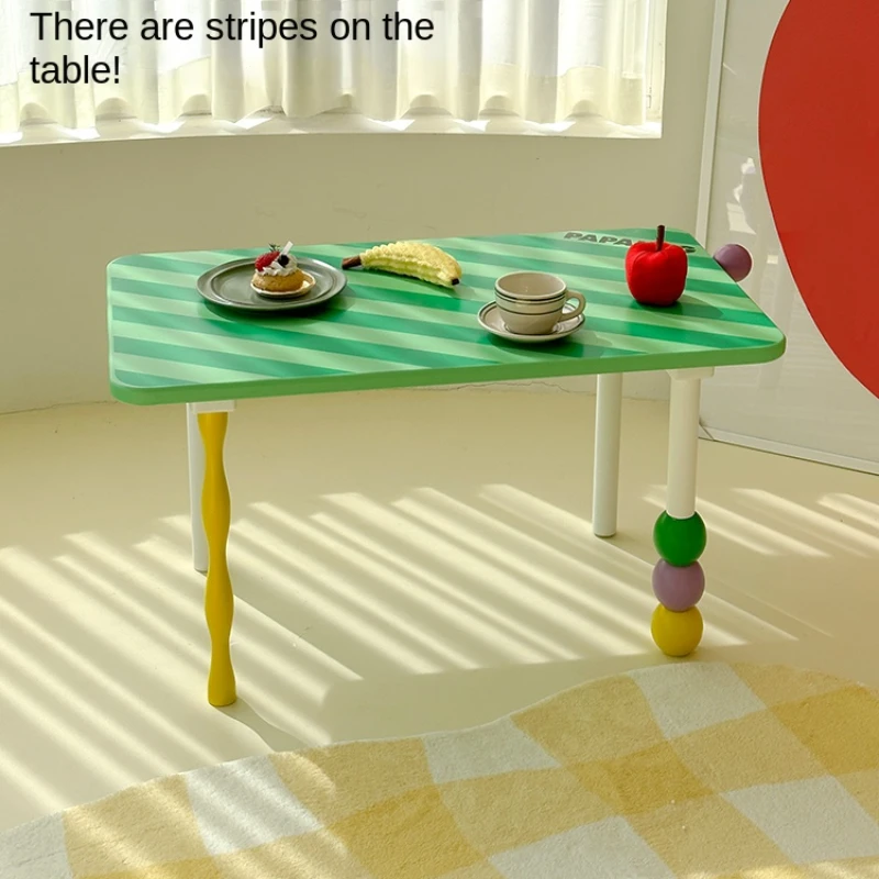 

XK Striped Geometric Children's Table Writing Desk Learning Home Picture Book Graffiti Bedroom Small Coffee Table
