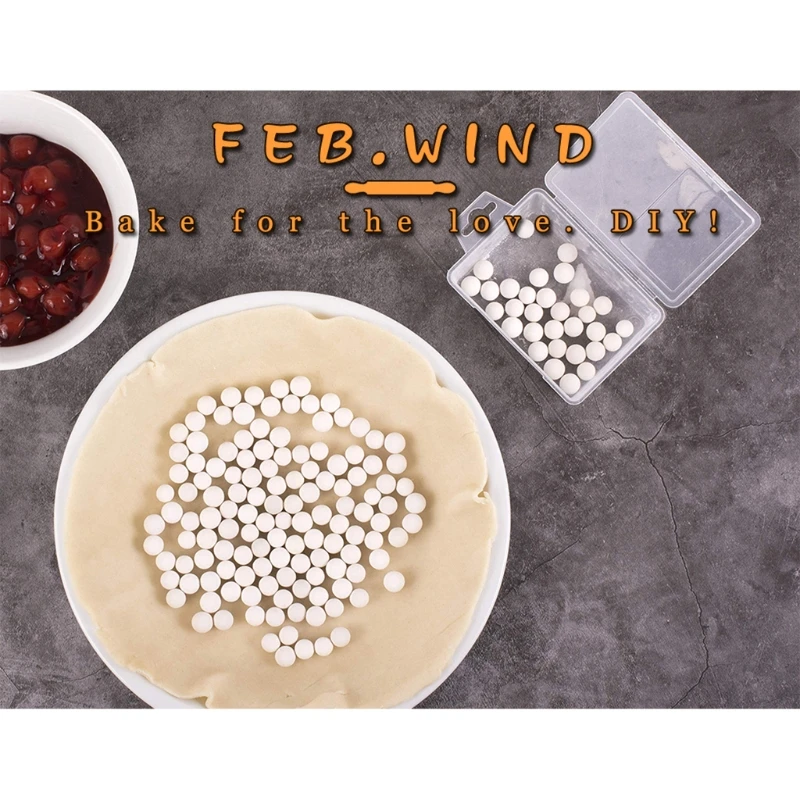 500g Pie Baking Weights Beans Beads Press Stone Ceramic High Temperature Resistance Tools with Storage Drawstring Bag pie baking weights
