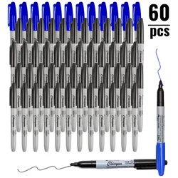 Premium Fine Point Permanent Markers - Ideal for Classroom and Office, Durable and Long - Lasting (48Black12Blue)