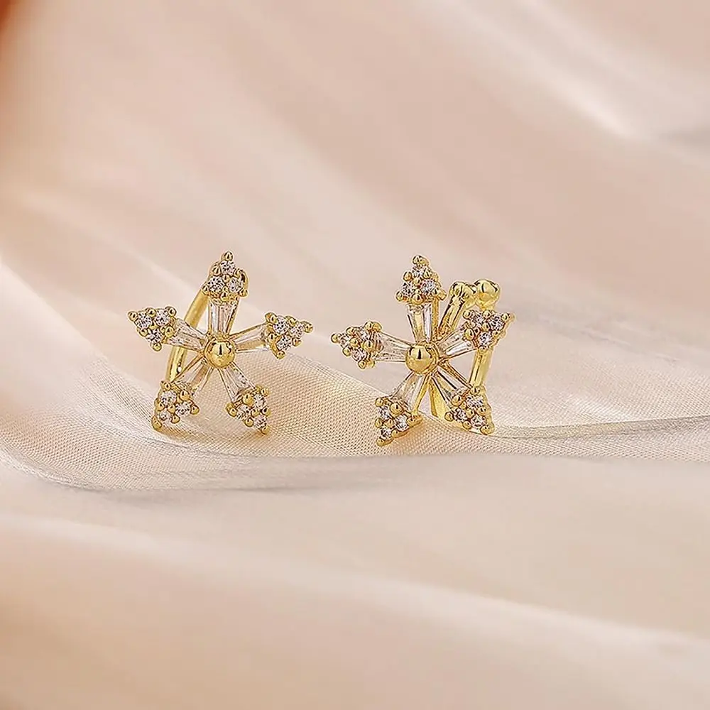 Cute Simple Ear Piercing Ideas for Teens Pretty Crystal Flower Small Huggie Hoop  Earring Jewelry… | Gold earrings indian, Gold earrings designs, Small  earrings gold
