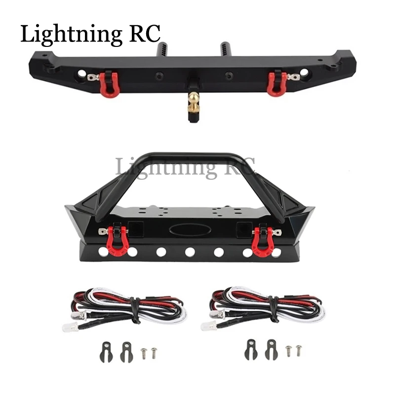 

Metal Front and Rear Bumper with Lights for Axial SCX10 90046 SCX10 III AXI03007 TRX4 1/10 RC Crawler Car Upgrade Parts