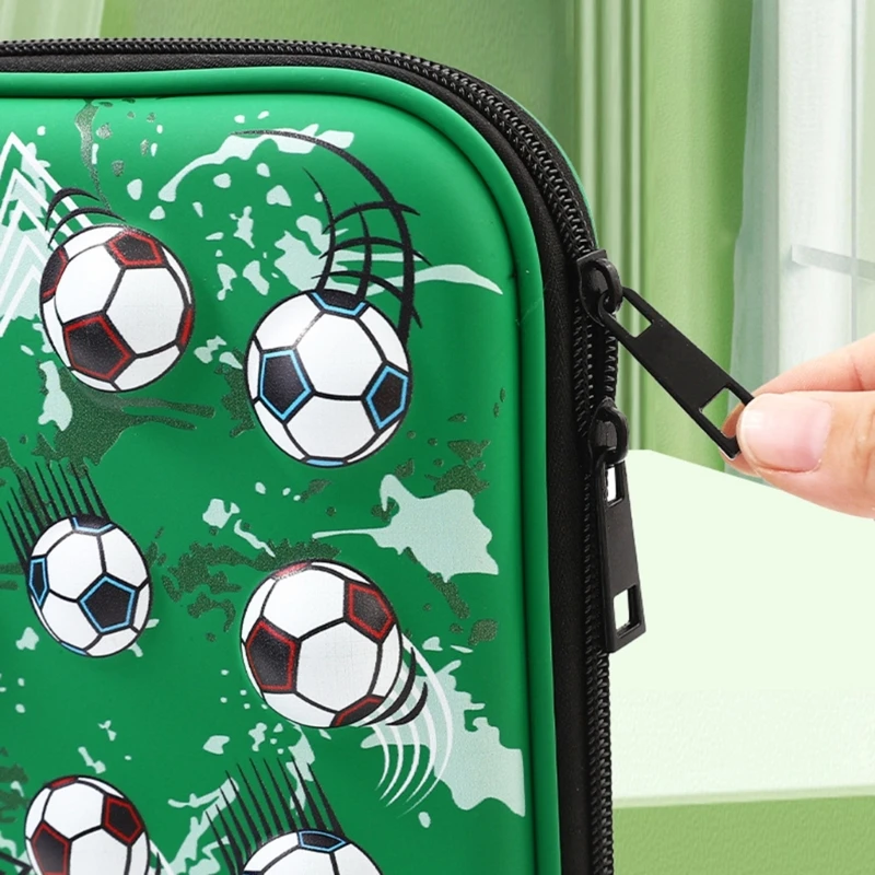 축구 패턴 펜 가방 3D 편지지 가방 연필 케이스 메이크업 가방 학교 사무용품 대용량 연필 드롭 배송