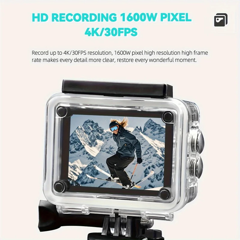 레가톤 4K 30FPS 울트라 HD 액션 카메라, 20MP EIS 손떨림 보정 스포츠 카메라(리모컨 포함), 사이클링 헬멧 마운트 액세서리