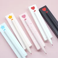 Cute STAR Gel Pens Rotate 0.5mm Black Ink Refills Ballpoint Pen Set Girls kawaii Stationery For Valentine's Day Gift 1
