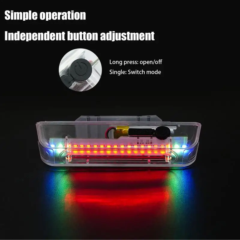 Strobe Lights For Trucks Solar LED Tail Warning Lights Waterproof Safety Lights USB Rechargeable Flash Lights Vehicle Strobe