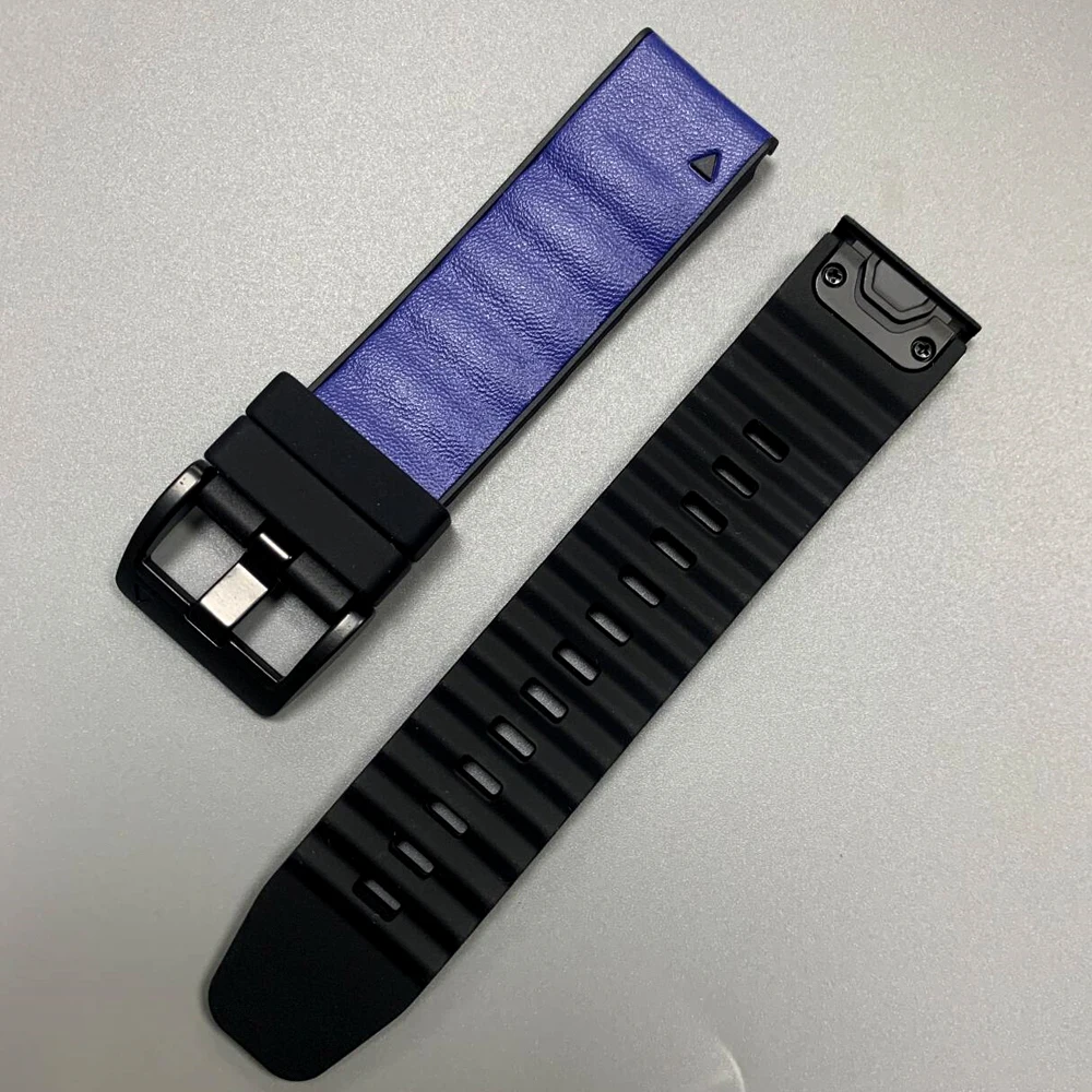 Premium QuickFit Leather Silicone Strap – 26mm/22mm Band Replacement Bracelet