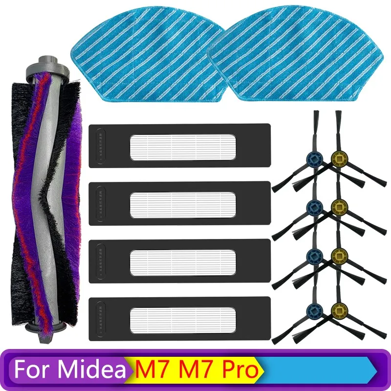 For Midea M7 M7 Pro Accessories For Midea M7 Robot Vacuum Cleaner Spare Parts Replacement Brush Hepa Filter Rags Consumables