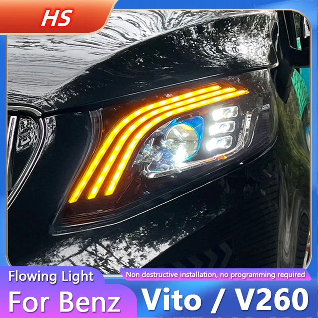 Headlight Assembly For Mercedes Benz VITO V-Class 2016-2020 Retrofit  Maybach LED DRL Front Light Yellow Flow Turn V260 W447 - AliExpress