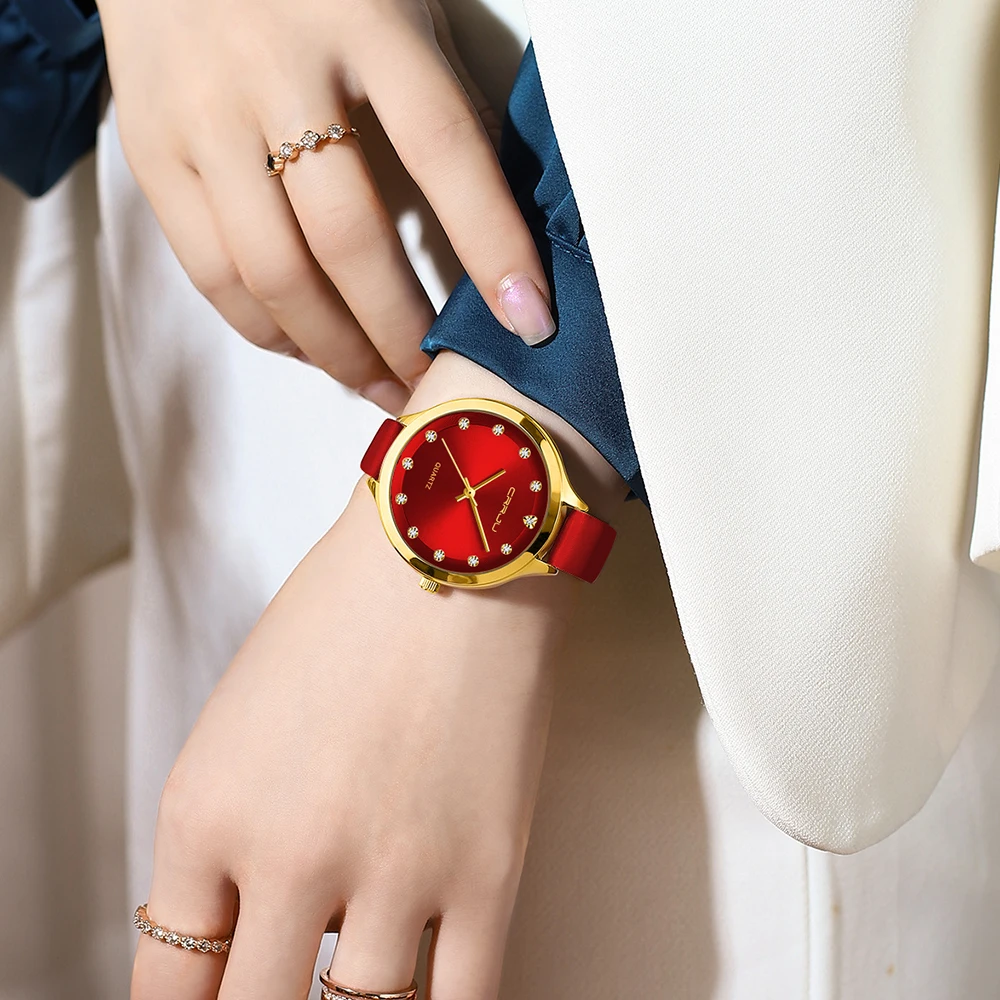 5 stücke Set es Frauen Leder Band Damen Einfache Casual frauen Analog Handgelenk Armband Femme_voghion.com