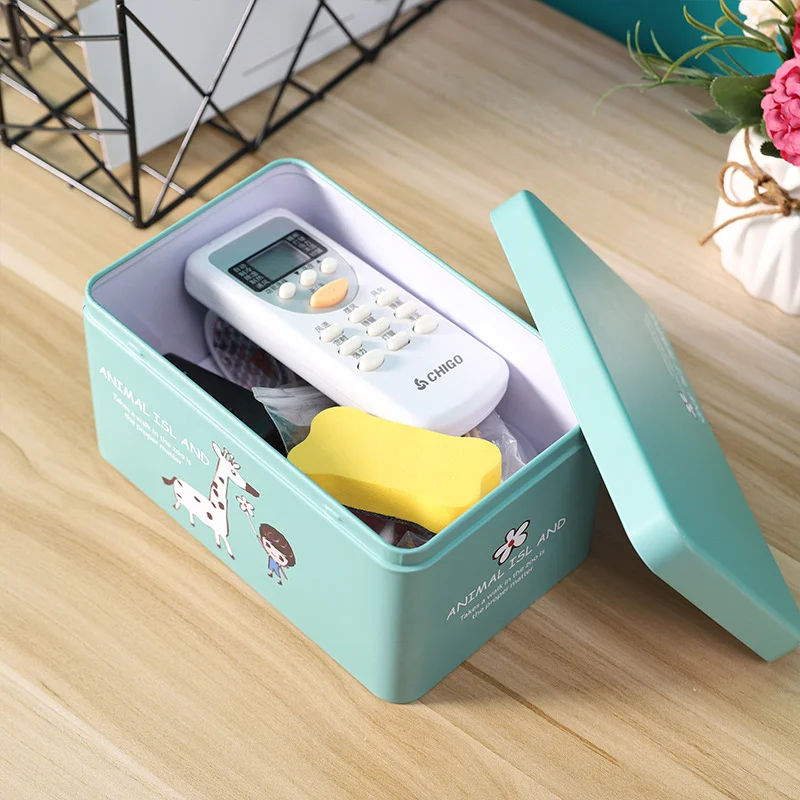 Color Pencil Box Desktop Creative Single Double Layer Tinplate Stationery Box Sundry Stationery Finishing Iron Boxs