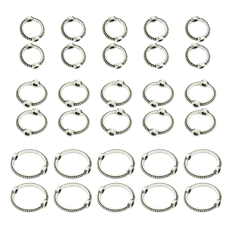 

30Pcs Spacer Bead Caps Jewelry Making Crafts Ring Hanger Connector Bail Hanger Dropship