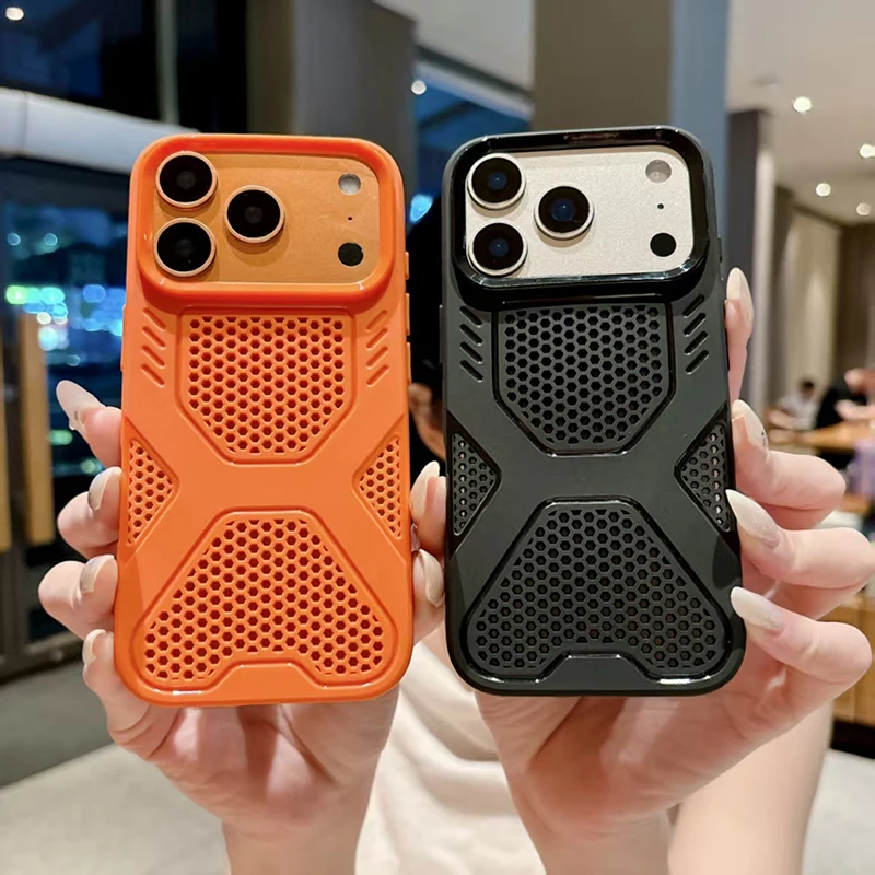 Sleek Honeycomb Heat Dissipation Phone Case – Minimalist Protective Design