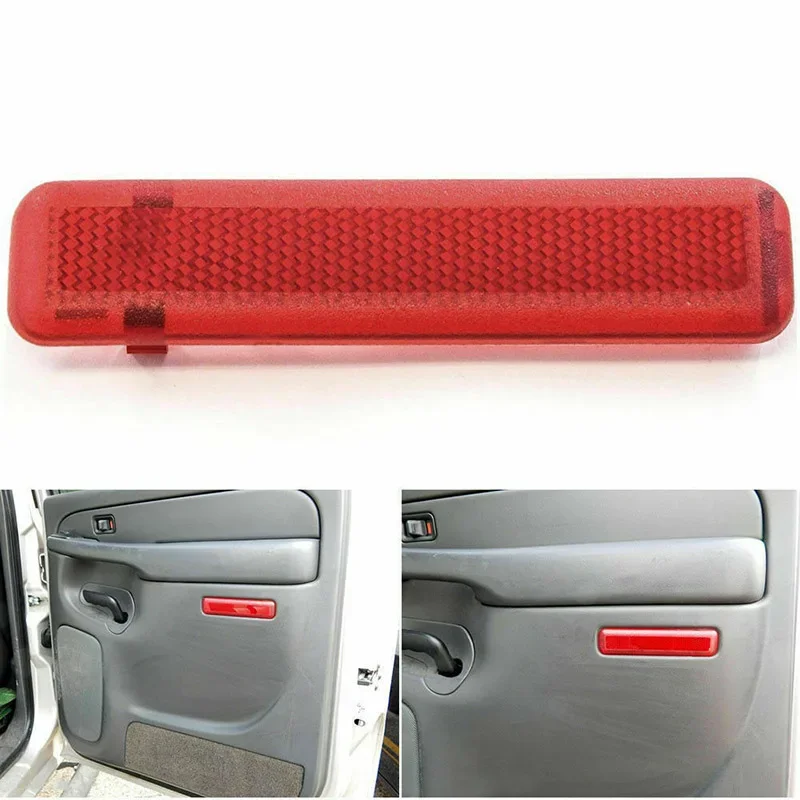 2PCS Rear Door Reflector Trim Panel Set - Left & Right Side Replacement For 15183155 & 15183156, Red Plastic Cover For Smooth Fit