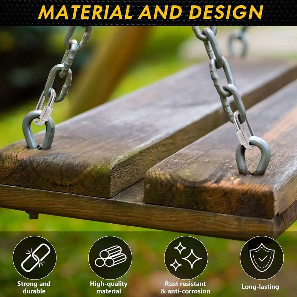 New 304 Stainless Steel Quick Link Oval Heavy Duty Rope Connector D Shape Locking Carabiner Clip Camping