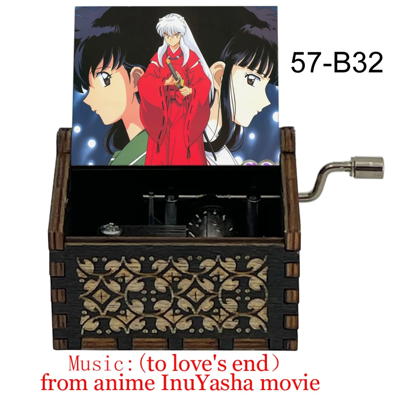 Anime InuYasha Black Music Box Melody To-love's-End Christmas Birthday Gifts For Lovers Lucky Mascot Office Desk Home Decoration 3