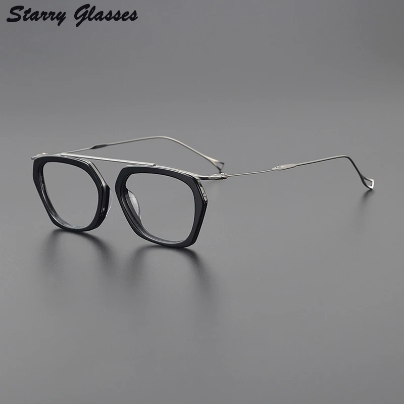 

Pure Titanium Men Glasses irregularity Handmade Frame Fashion Retro Optical Eyeglasses Myopia Reading Personalized Women Eyewear