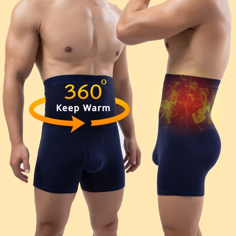 Description Picture 4 of itemWinter Men's Boxer Shorts High Waist  Added Velvet Keep Warm Underwear U Convex Pouch Panties Body Sculpting Shapewear Shorts