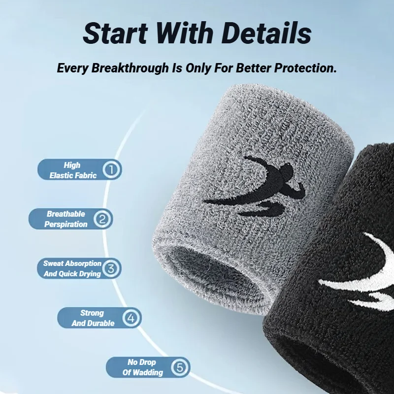 Fashion Sports Wristbands For Men And Women Running Basketball Fitness Tennis Badminton Towels Breathable Sweat Absorbing 5