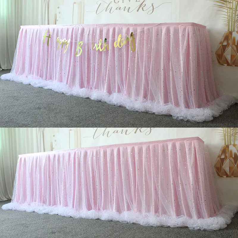 Tulle Tutu Table Skirt for Party Wedding Home Decoration Birthday Party / Baby Shower Table Skirt