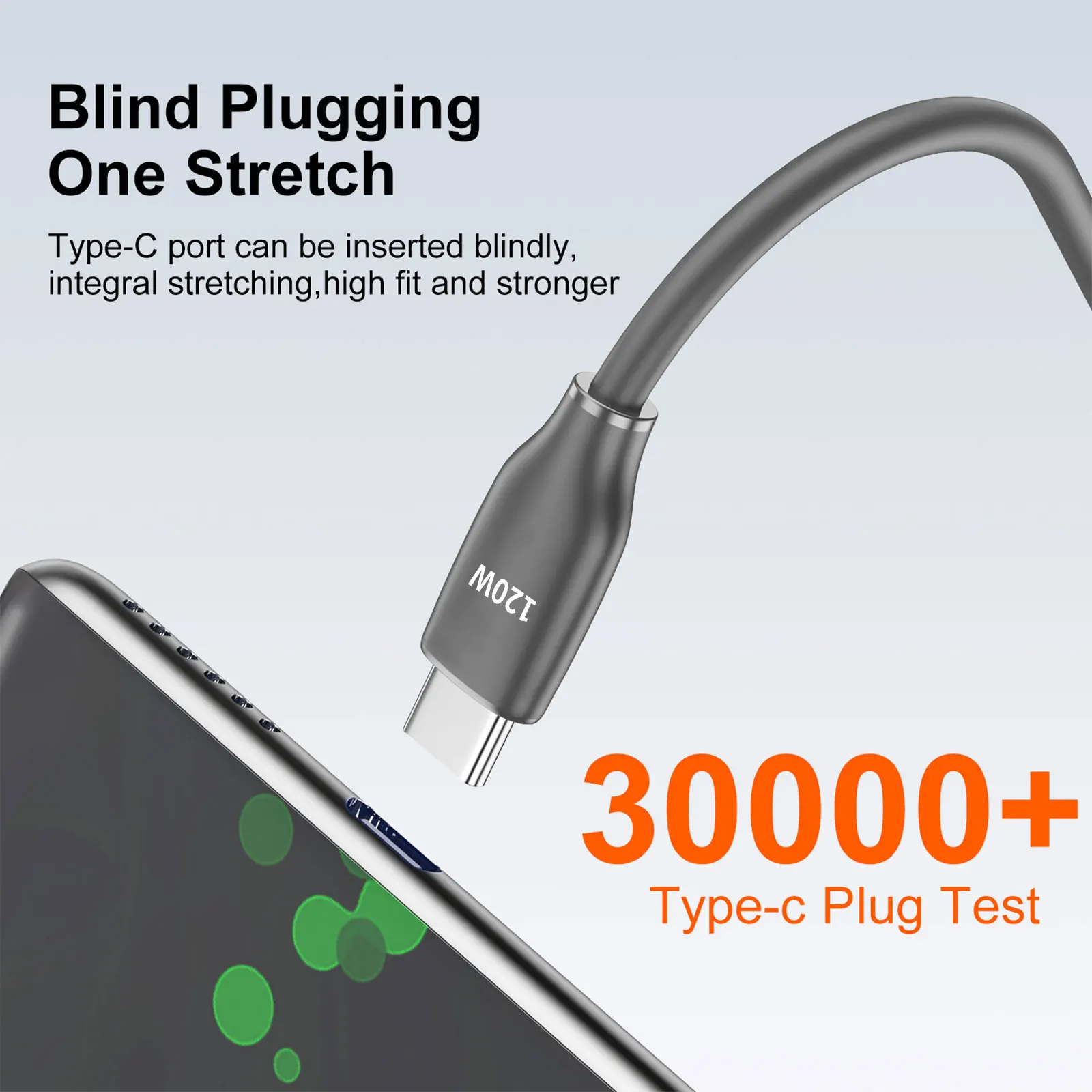 120W USB to Type C Cable 1M/1.5M/2M Data Cable Fast Charging & Data Transfer, Compatible with Huawei Xiaomi Samsung