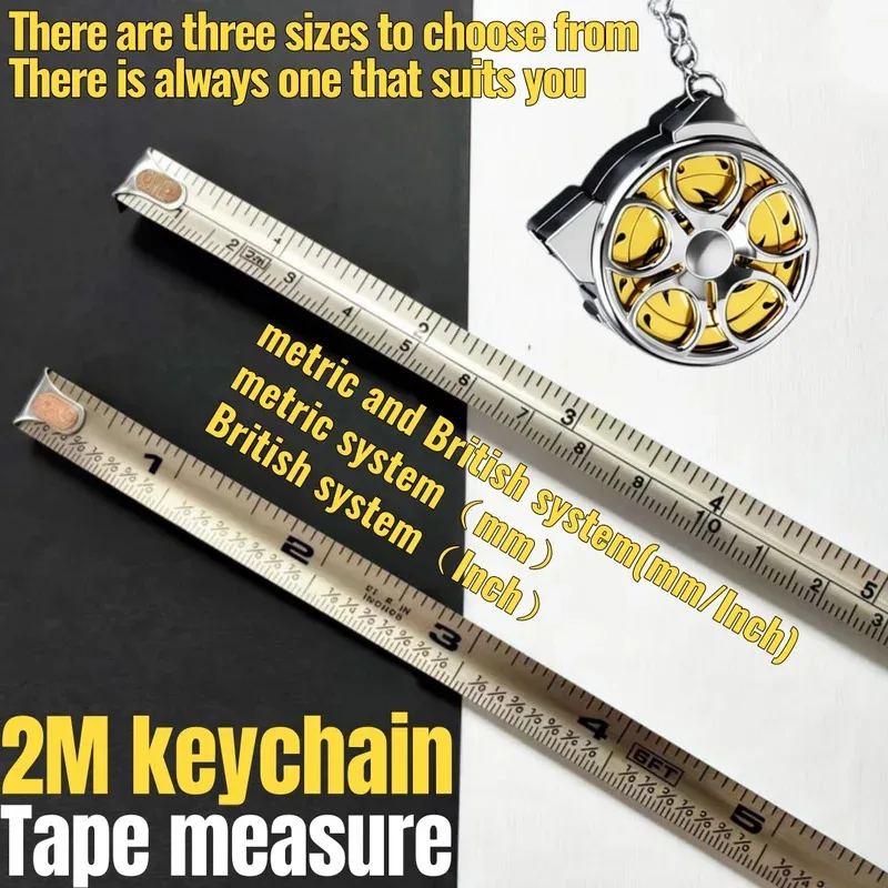 휴대용 2m 미니 줄자, DIY 공예, 바느질, 가정용 도구를 위한 키체인 디자인의 연강 줄자