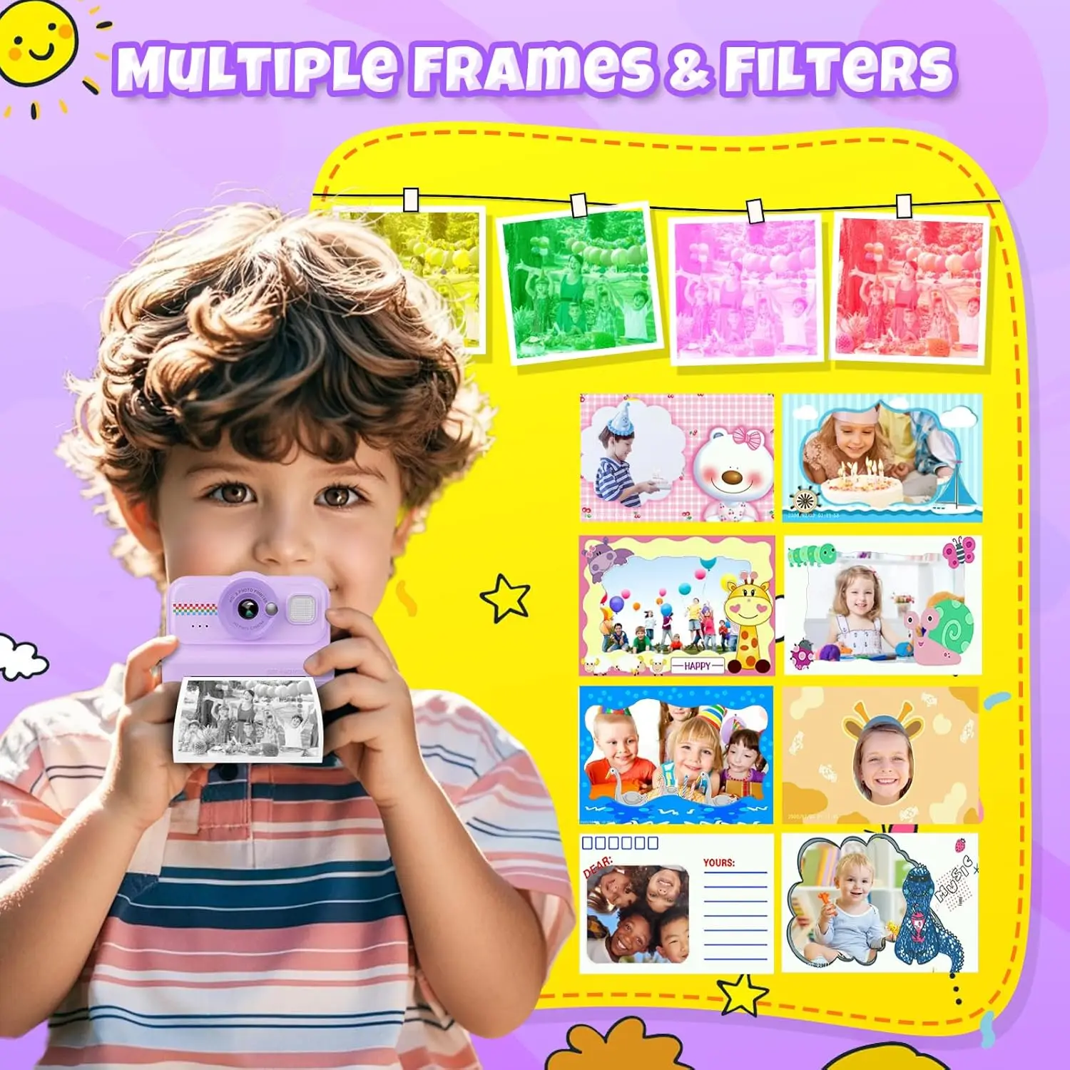 Digital Children Camera Photography Instant Print Photo 1080P HD Video Recorder Mini Thermal Printer Educational Birthday Gifts - 6