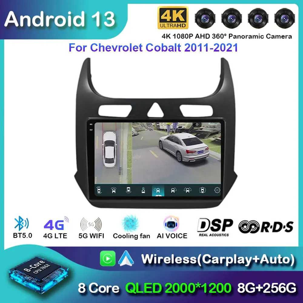 

Android 13 Carplay Auto Car Radio For Chevrolet COBALT 2011 - 2018 Navigation GPS Multimedia Player video Stereo wifi+4G 2Din BT