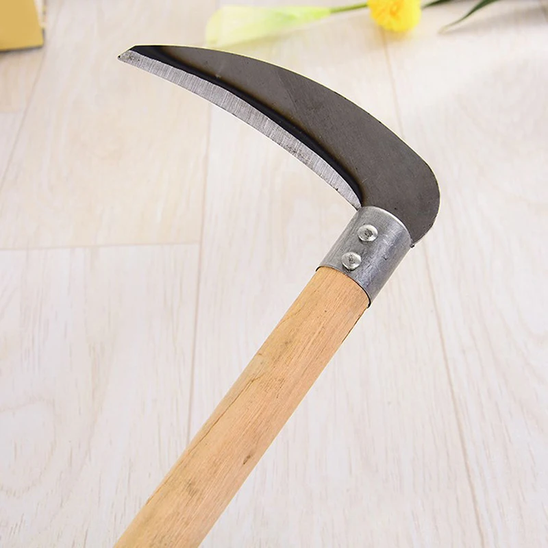 Agricultural Long Handle Sickle Cutting Wheat Lawn Mower Gardening Grass Weeding Knife Farm Scythe Sickle Garden Tools weeding tool