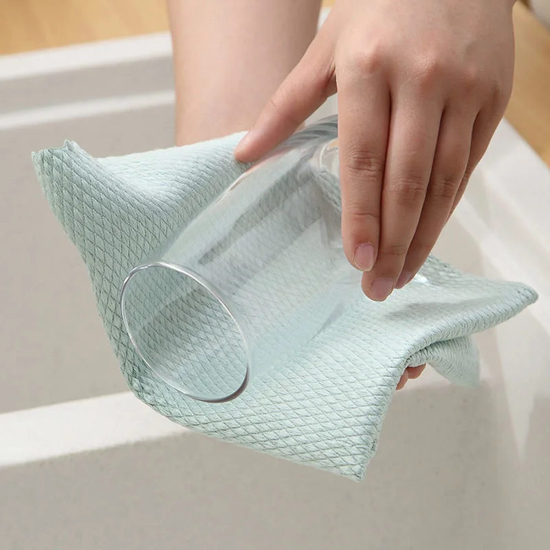 5 pcs Household Cleaning Products Cloth Fish Scale Rag for Glass Clean as Soon as You Wipe It Kitchen Tools Microfiber for Glass